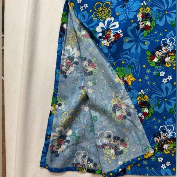 Disney Hawaiian Dress Mickey And Minnie Mouse Maxi Floral Blue Size Small - Picture 5 of 11